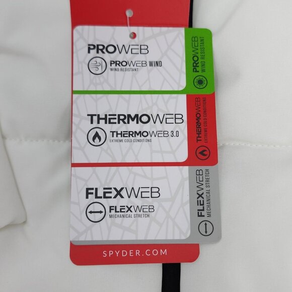 Spyder Womens Size L Puffer Jacker Coat White ProWeb-Wind ThermoWed FlexWeb $199 - Picture 4 of 14
